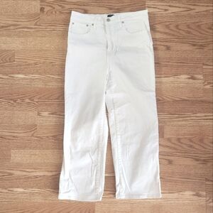 EUC J.Crew High-Rise Slim Wide Leg White Jeans, Size 30